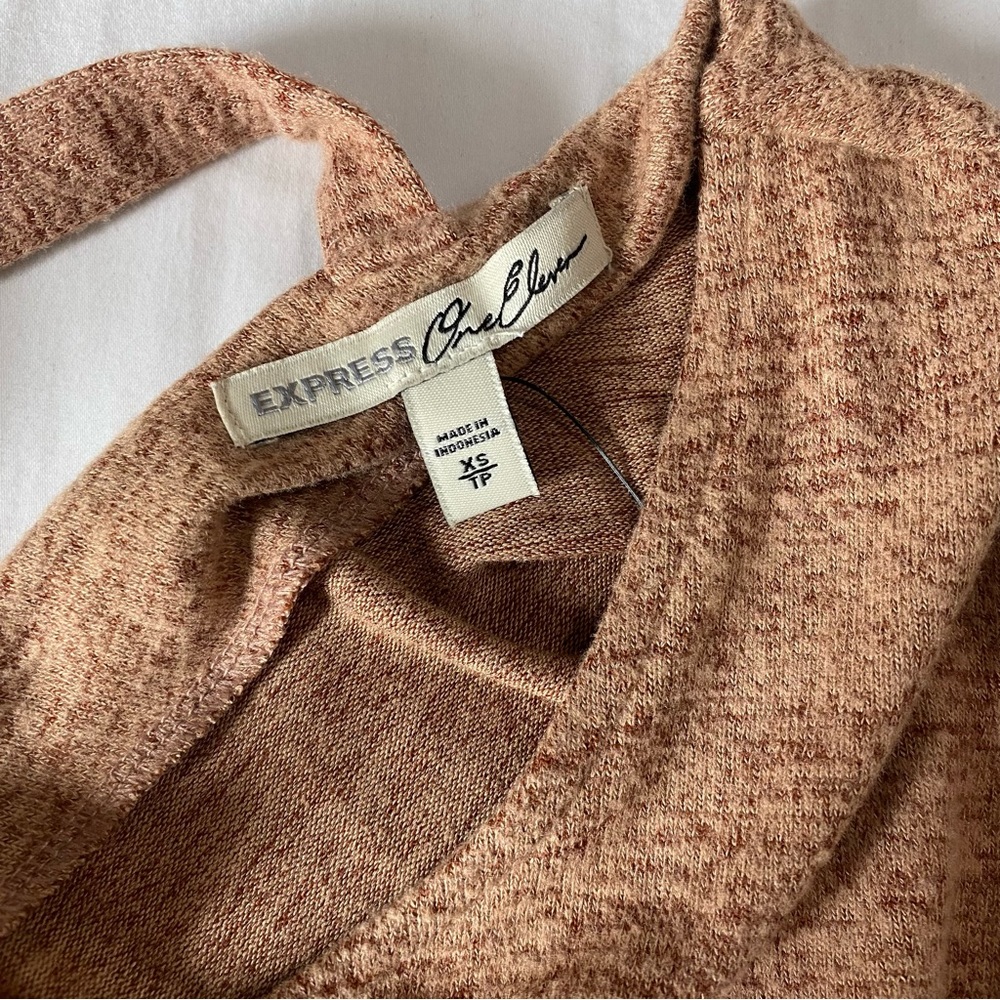Express One Eleven Orange Open Back Top - Picture 7 of 8